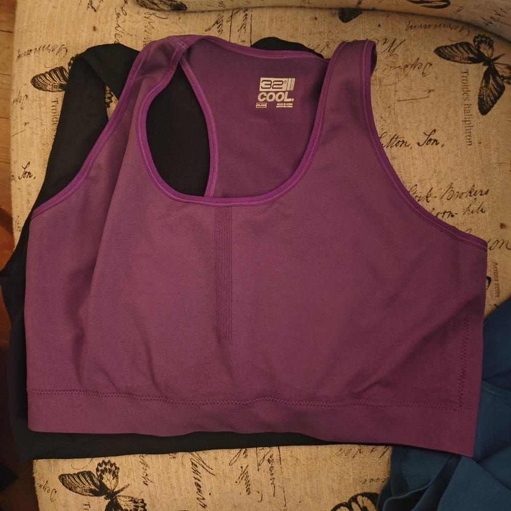 Set Of 3 32 Degrees Cool Sports Bras, XXL, NWOT - Picture 3 of 6